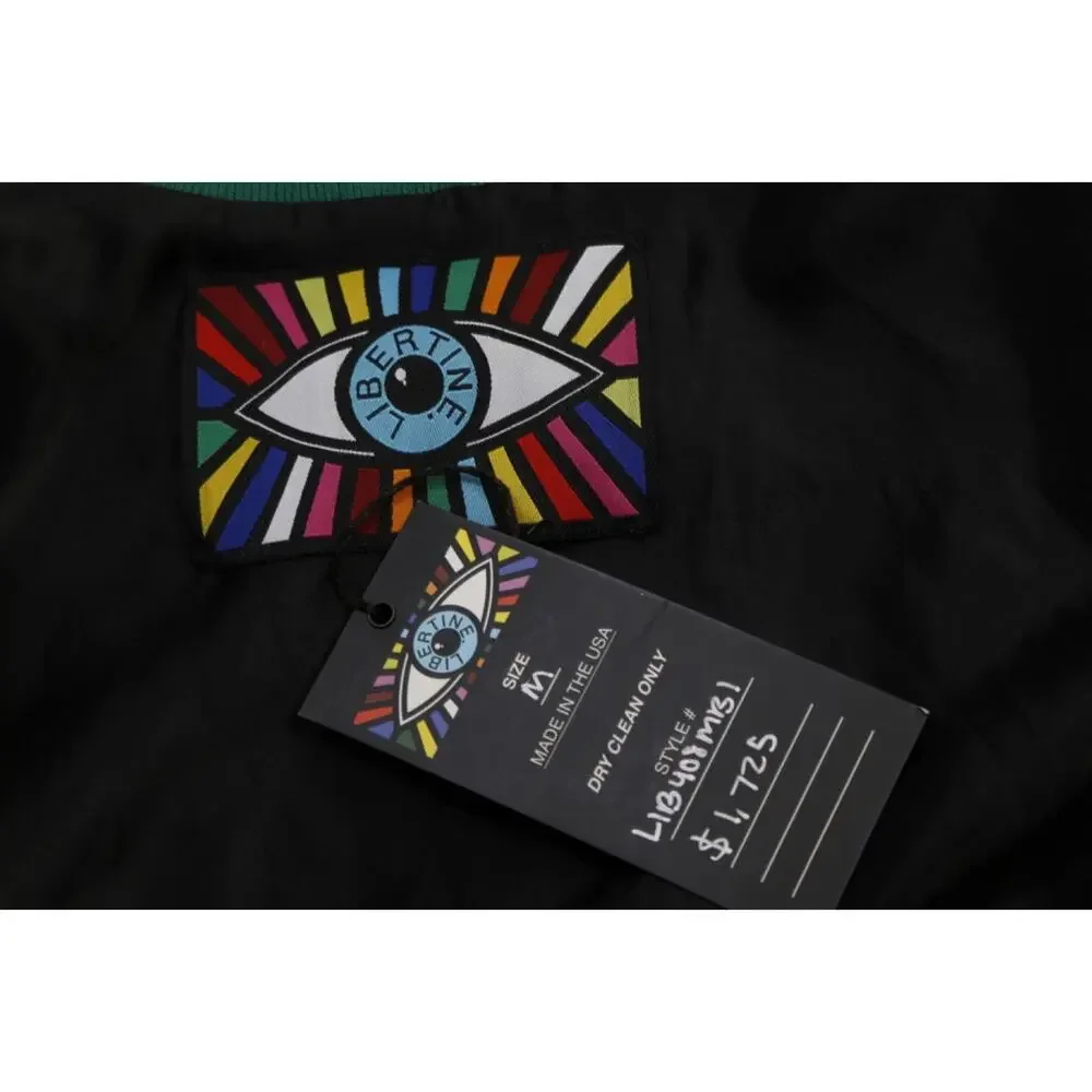 Libertine Jacket M Black Satin Graphic Bomber Punk Rocker Mod Neon Pop Art USA